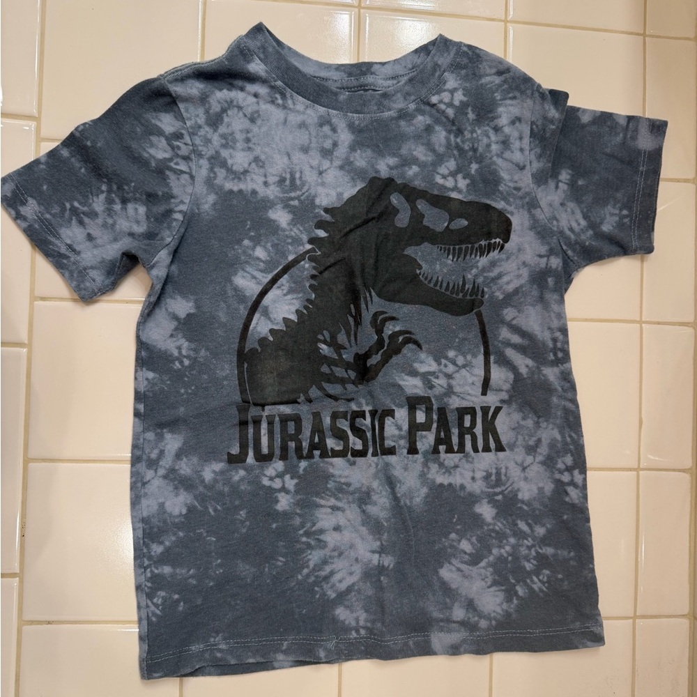 Jurassic Park Grey Tie-Dye Shirt size XS 4-5